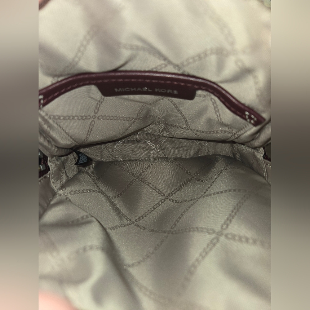 Michael Kors Brooklyn Mini Burgundy Backpack In EUC - Picture 8 of 9